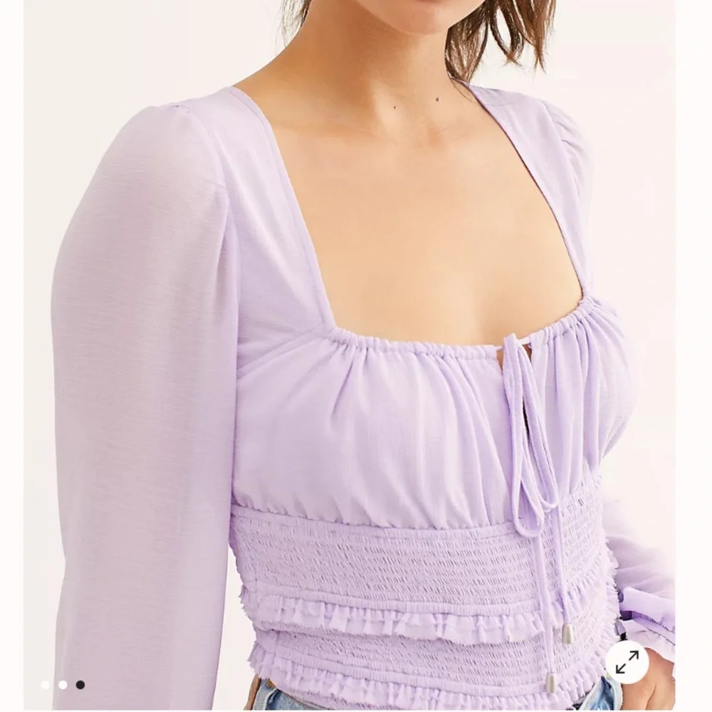Free People Lilac Solid Lolita Blouse